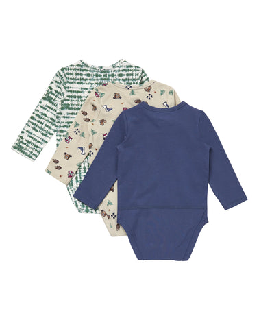 Hanes Pure Comfort Baby Long Sleeve Bodysuits, Organic Cotton, Boys & Girls, 3-Pack