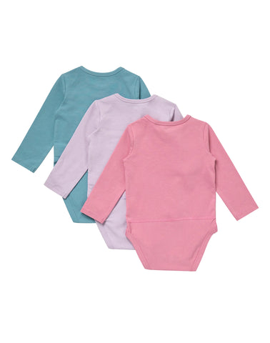 Hanes Pure Comfort Baby Long Sleeve Bodysuits, Organic Cotton, Boys & Girls, 3-Pack