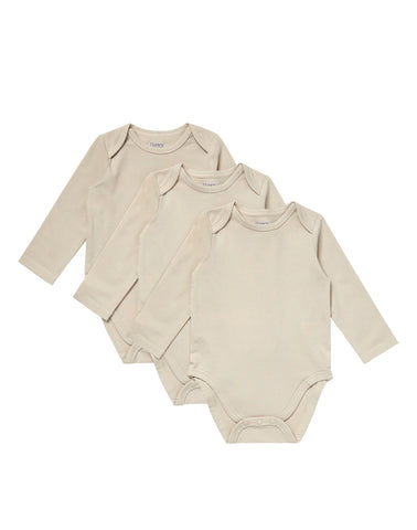 Hanes Pure Comfort Baby Long Sleeve Bodysuits, Organic Cotton, Boys & Girls, 3-Pack