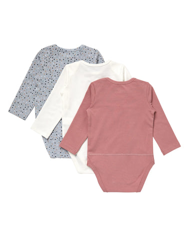 Hanes Pure Comfort Baby Long Sleeve Bodysuits, Organic Cotton, Boys & Girls, 3-Pack