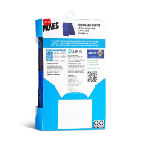 Hanes Moves Boys’ Performance Stretch Boxer Brief Underwear, Assorted Solids/Prints, 5-Pack