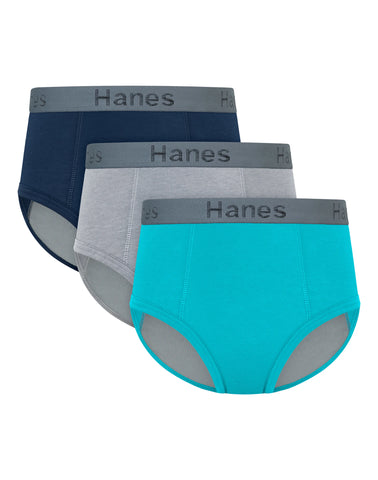 Hanes Confident Nights Boys' Brief, 3 Pairs, Lined Boys' Nighttime Underwear, Comfortable Overnight Underwear for Boys