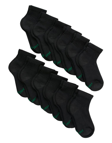 Hanes Double Tough Boys' Cushion Ankle Socks, 12-Pairs