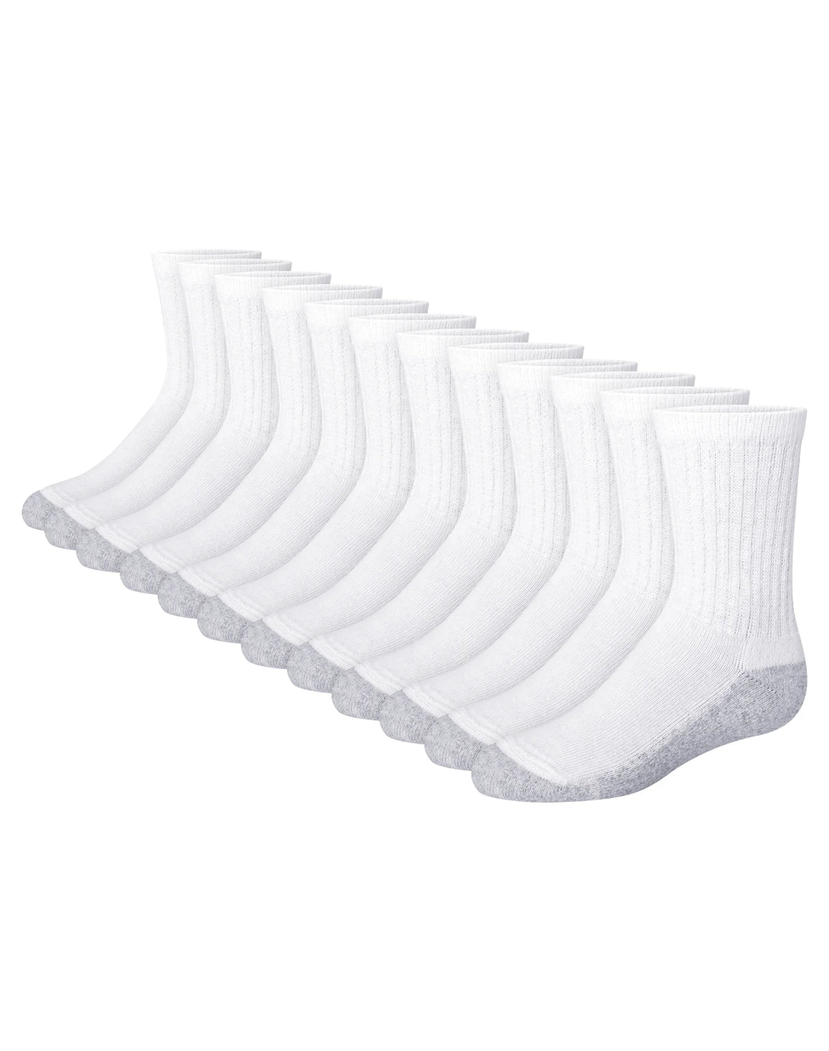 Hanes Double Tough Boys' Cushion Crew Socks, 12-Pairs