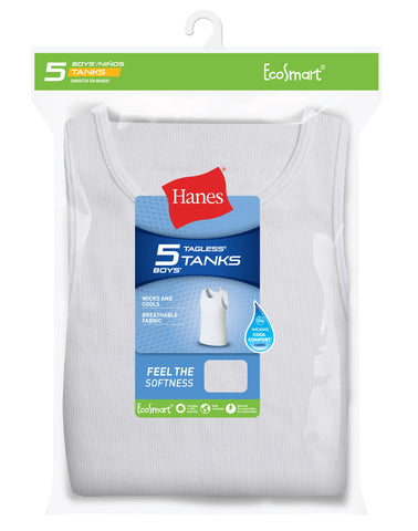 Hanes EcoSmart Boys' Tank, 5-Pack