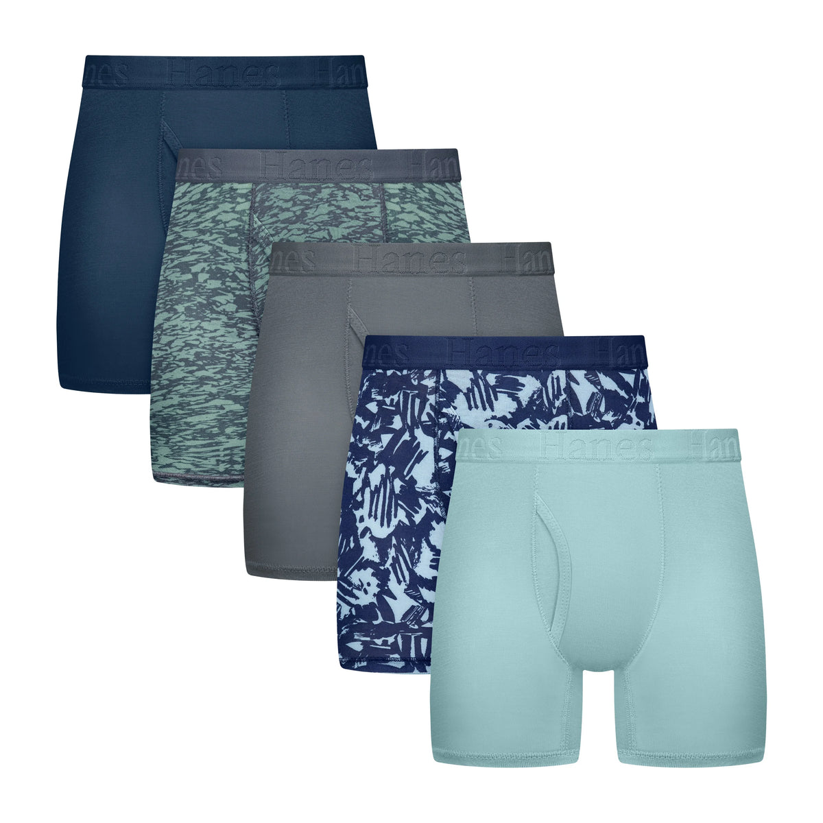 Hanes Originals Boys' SuperSoft Boxer Brief Underwear, Assorted, 5-Pack