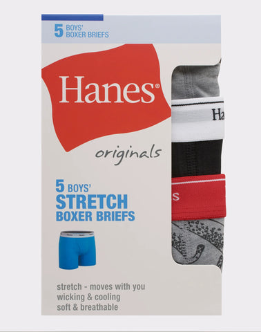 Hanes Originals Boys' Boxer Brief Underwear, Camo & Assorted, 5-Pack