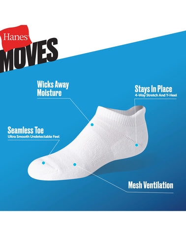 Hanes Moves Ultimate Boys' Seamless Stretch Heel Shield Socks, 6-Pairs