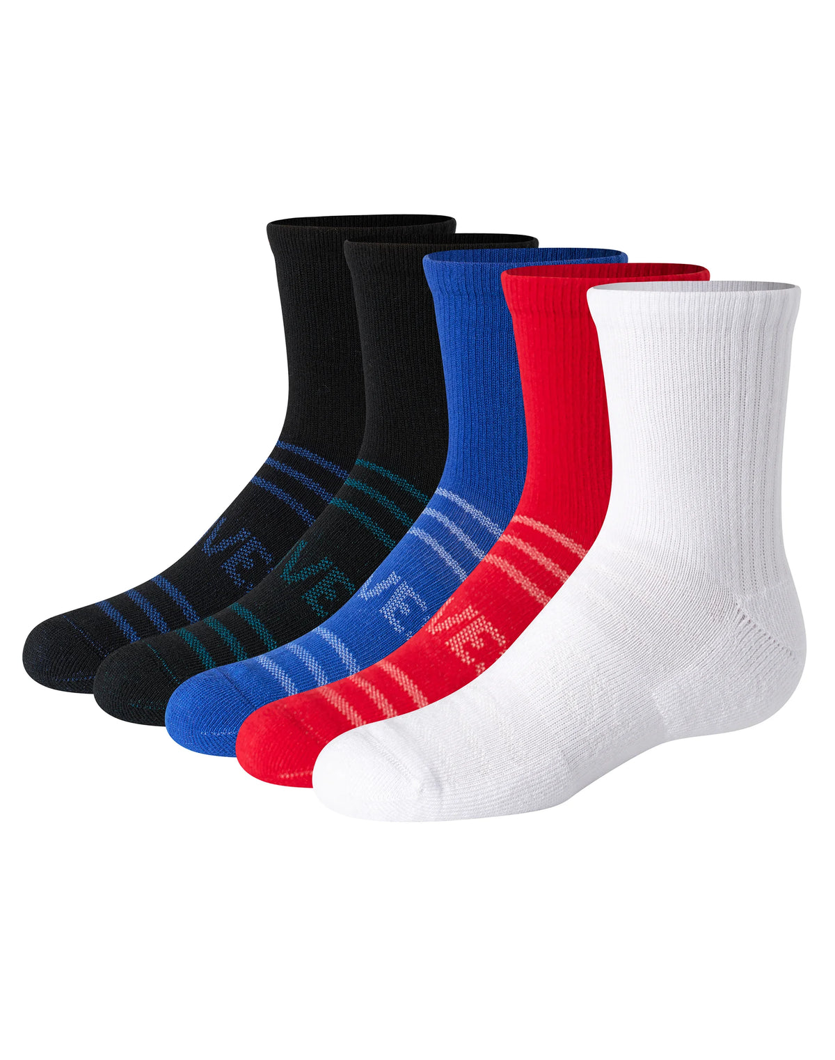 Hanes Moves Ultimate Boys' Seamless Stretch Mid Crew Socks, 6-Pairs