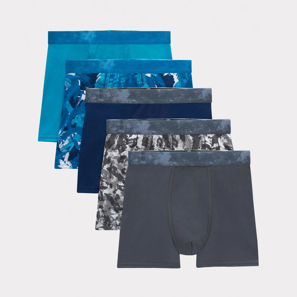 Hanes Moves Boys' Breathable Boxer Brief Underwear, X-Temp, Assorted Prints & Solids, 5-Pack