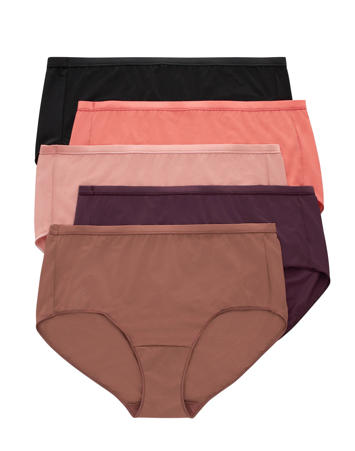 Hanes Just My Size Women's Breathable Mesh Brief Underwear, 5-Pack (Plus Size)