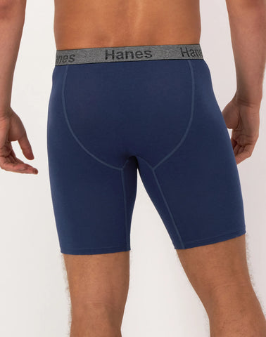 Hanes Comfort Flex Fit Men's Long Leg Boxer Brief Underwear, Moisture-Wicking, 3-Pack