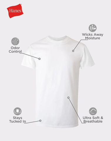 Hanes Comfort Flex Fit Men's White Modal Undershirt, 3-Pack
