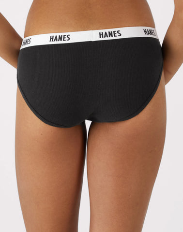 Hanes Soft & Breathable Women’s Ribbed Cotton Bikini Underwear, 3-Pack