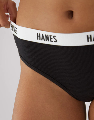 Hanes Soft & Breathable Women’s Ribbed Cotton Bikini Underwear, 3-Pack