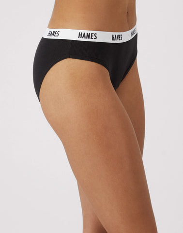 Hanes Soft & Breathable Women’s Ribbed Cotton Bikini Underwear, 3-Pack