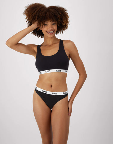 Hanes Soft & Breathable Women’s Ribbed Cotton Thong Underwear, 3-Pack