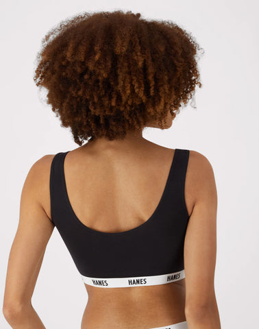 Hanes Originals Women's Pullover Bralette, Moisture-Wicking Stretch Cotton