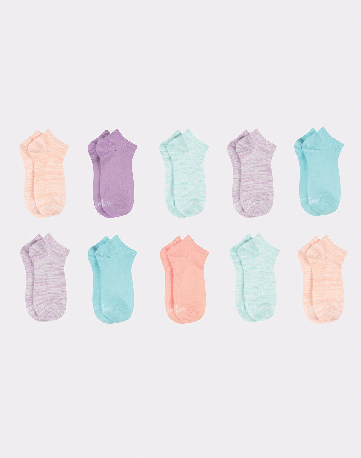 Hanes Comfort Soft Girls' No Show Socks, 10-Pairs