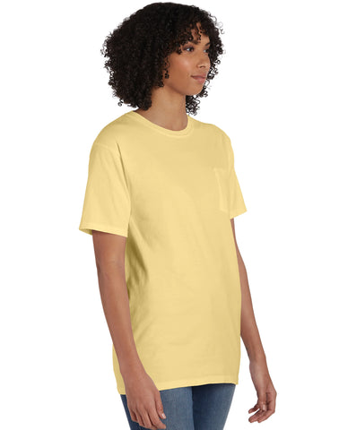 Hanes Unisex Garment Dyed Cotton Pocket T-Shirt