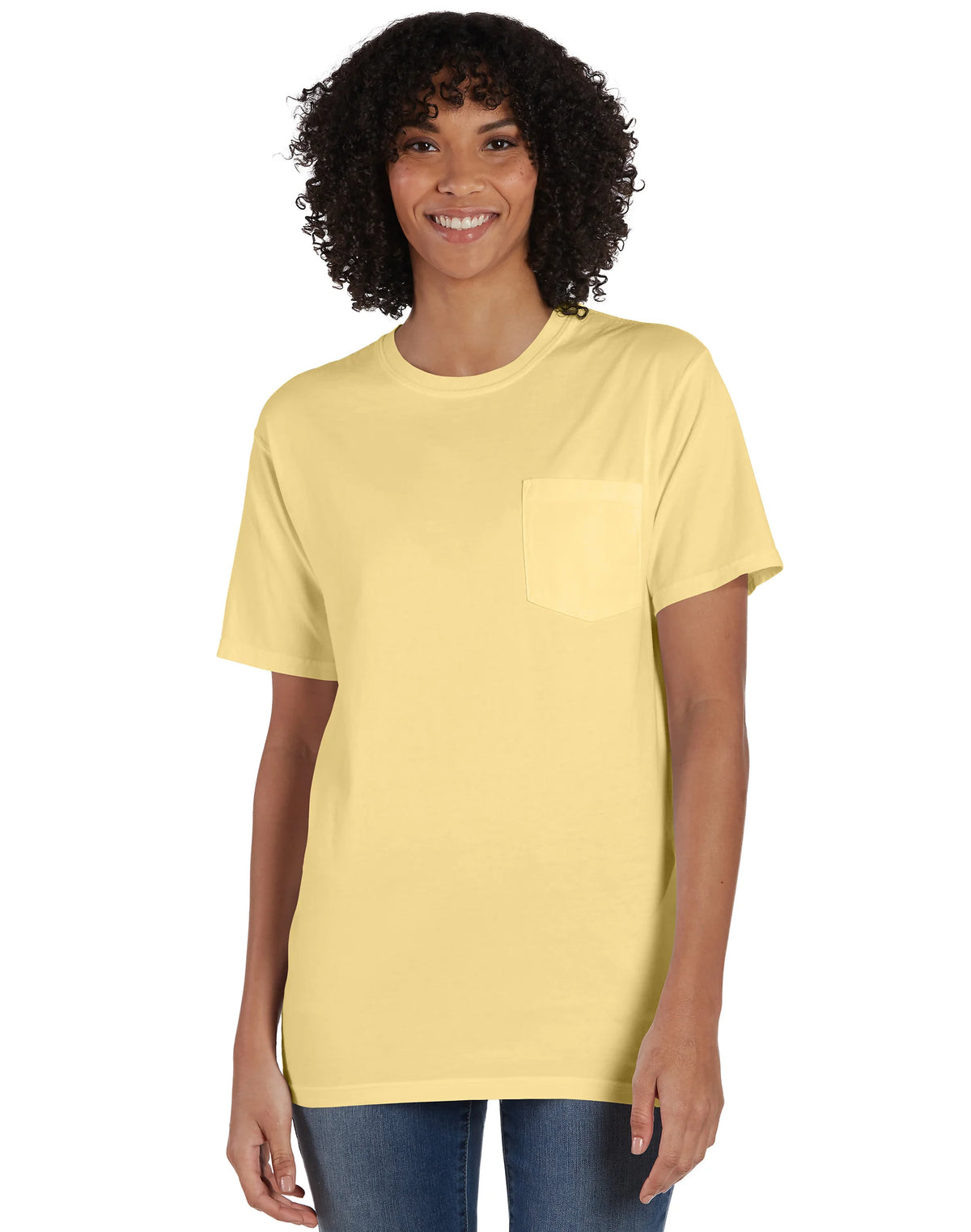 Hanes Unisex Garment Dyed Cotton Pocket T-Shirt