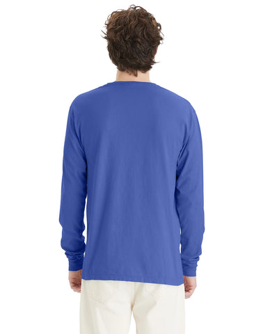 Hanes Unisex Garment Dyed Long Sleeve Cotton T-Shirt