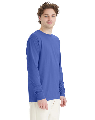 Hanes Unisex Garment Dyed Long Sleeve Cotton T-Shirt