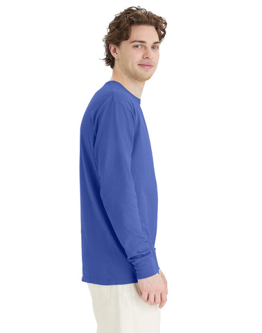 Hanes Unisex Garment Dyed Long Sleeve Cotton T-Shirt