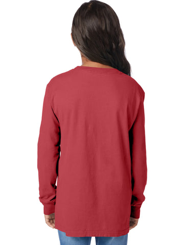 Hanes Kids' Garment Dyed Long Sleeve T-Shirt