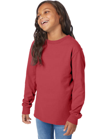 Hanes Kids' Garment Dyed Long Sleeve T-Shirt