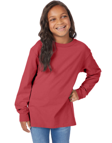 Hanes Kids' Garment Dyed Long Sleeve T-Shirt
