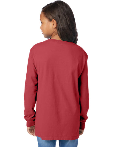Hanes Kids' Garment Dyed Long Sleeve T-Shirt