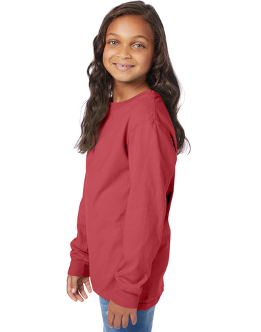 Hanes Kids' Garment Dyed Long Sleeve T-Shirt