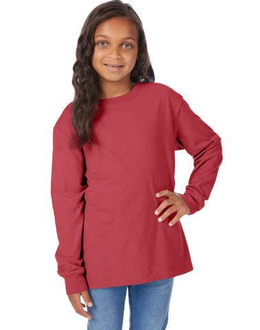 Hanes Kids' Garment Dyed Long Sleeve T-Shirt