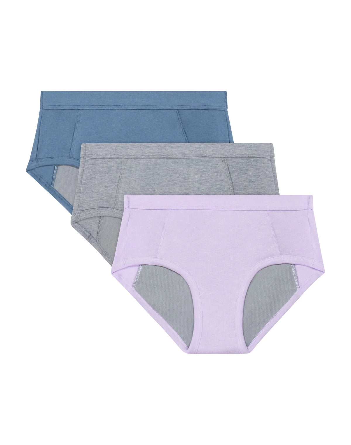 Hanes Girls' Absorbency Underwear Briefs Pack, 3-Pack, Confident Nights, Cotton