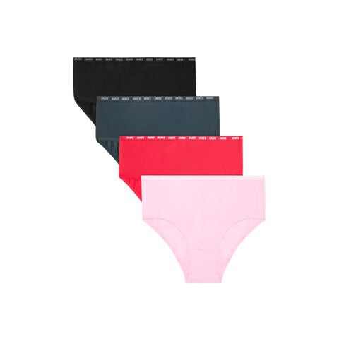 Hanes Moves Girls' Breathable Stretch Brief Underwear, Assorted Solids, 4-Pack