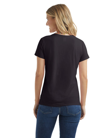 Hanes Women's V-Neck Graphic T-Shirt, Beach Floral Cascade