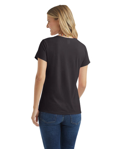 Hanes Women's V-Neck Graphic T-Shirt, Glitter Owl