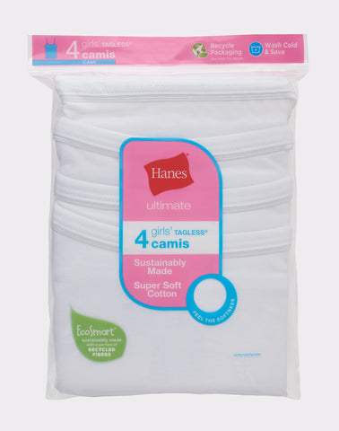 Hanes Ultimate EcoSmart Girls' Cami, 4-Pack