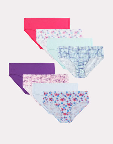 Hanes Ultimate Pure Comfort Girls' Brief Underwear, Cotton, 8-Pack