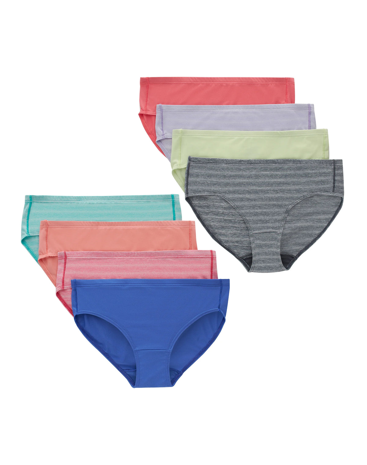 Hanes Pure Comfort Girls' Microfiber Hipster Underwear, 8-Pack