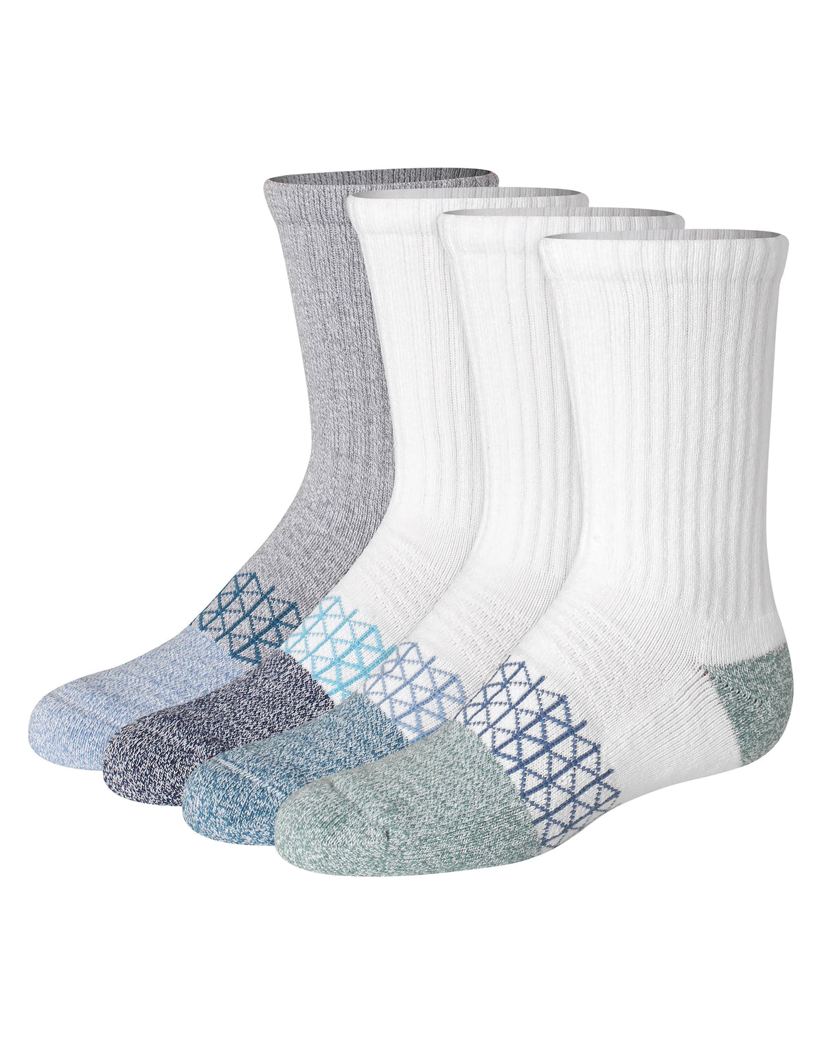 Hanes Absolute Active Boys' Crew Socks, 4-Pack