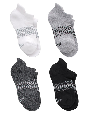 Hanes Absolute Active Boys' Cushioned Heel Shield Socks, 4-Pairs