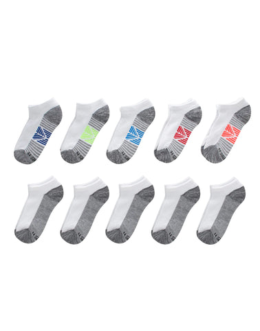 Hanes Ultimate Double Tough Boys' No Show Socks, 10-Pairs