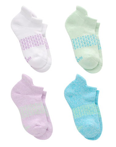 Hanes Absolute Active Girls' Heel Shield Socks, 4-Pairs