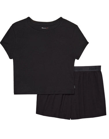 Originals 2-Piece Lounge Set, SuperSoft Cropped Baby Doll Tee & Sleep Shorts Loungewear Set