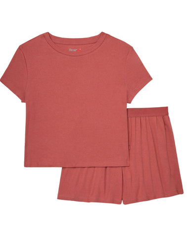 Originals 2-Piece Lounge Set, SuperSoft Cropped Baby Doll Tee & Sleep Shorts Loungewear Set