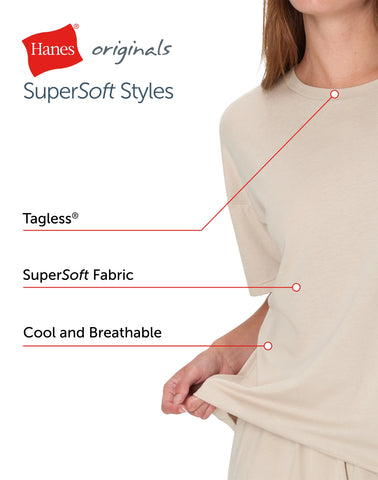 Hanes Originals Women's SuperSoft Comfywear Boxy T-Shirt