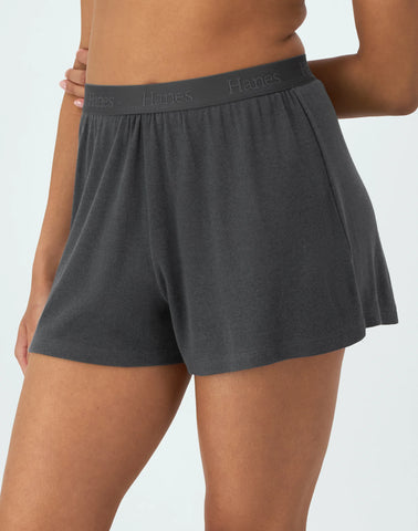 Hanes Originals Women’s SuperSoft Comfywear Rib Sleep Shorts