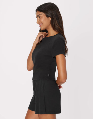 Hanes Originals Women's Supersoft Comfywear Rib Baby Doll Tee